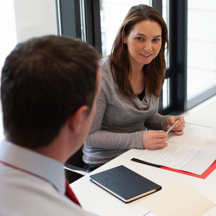 Two Seedvest employees in conference room